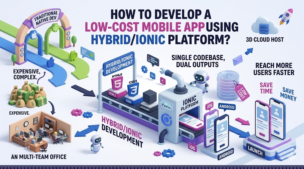 How to develop a low-cost mobile app using hybrid/ionic platform?